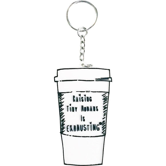 "Raising Tiny Humans is Exhausting®" Keychain - Mom Culture