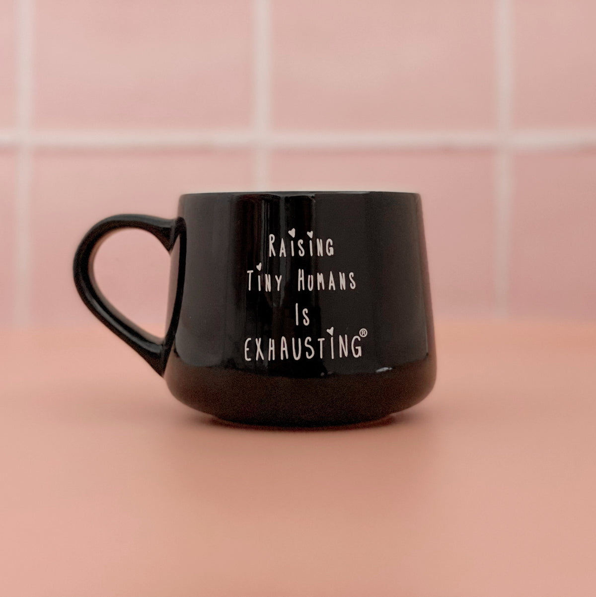 Raising Tiny Humans Is Exhausting™ 14 oz Coffee Mug