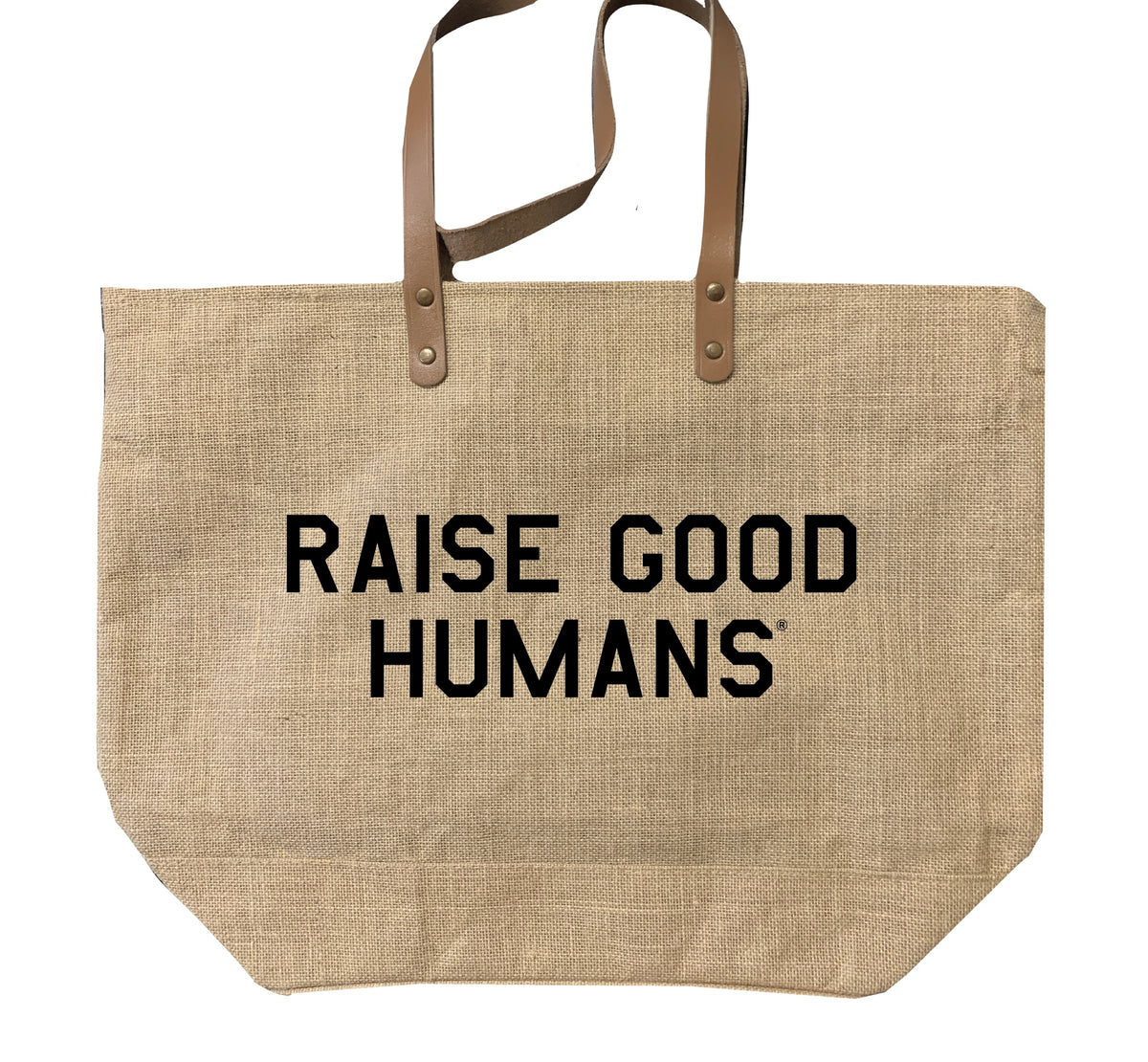 Raise Good Humans® Jute Market Tote | Reusable Mom Bag
