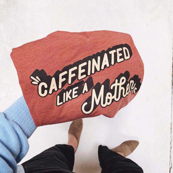 "Caffeinated Like A Mother©" Tri-blend V-Neck Tee - Mom Culture