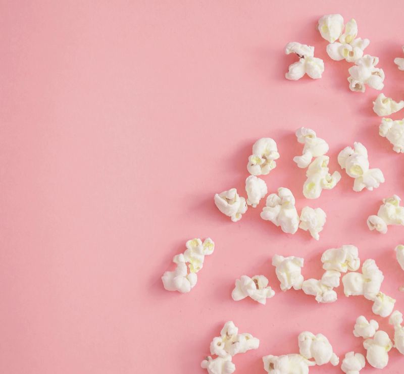popcorn with pink background