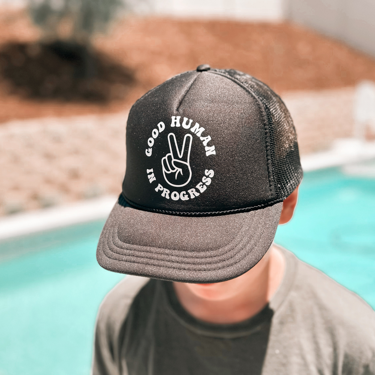 Good Human in Progress Youth Trucker Hat | Kids Hat