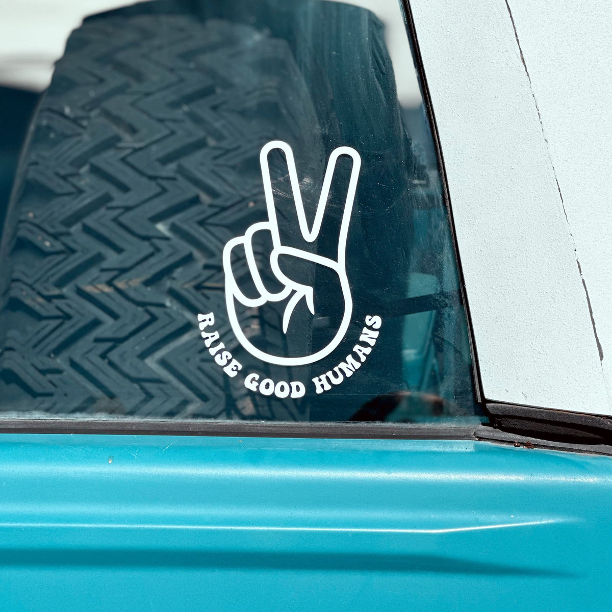 Raise Good Humans® Peace Sign Car Window Decal