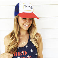 Motherhood Winging It™ Trucker Hat – Red, White & Blue