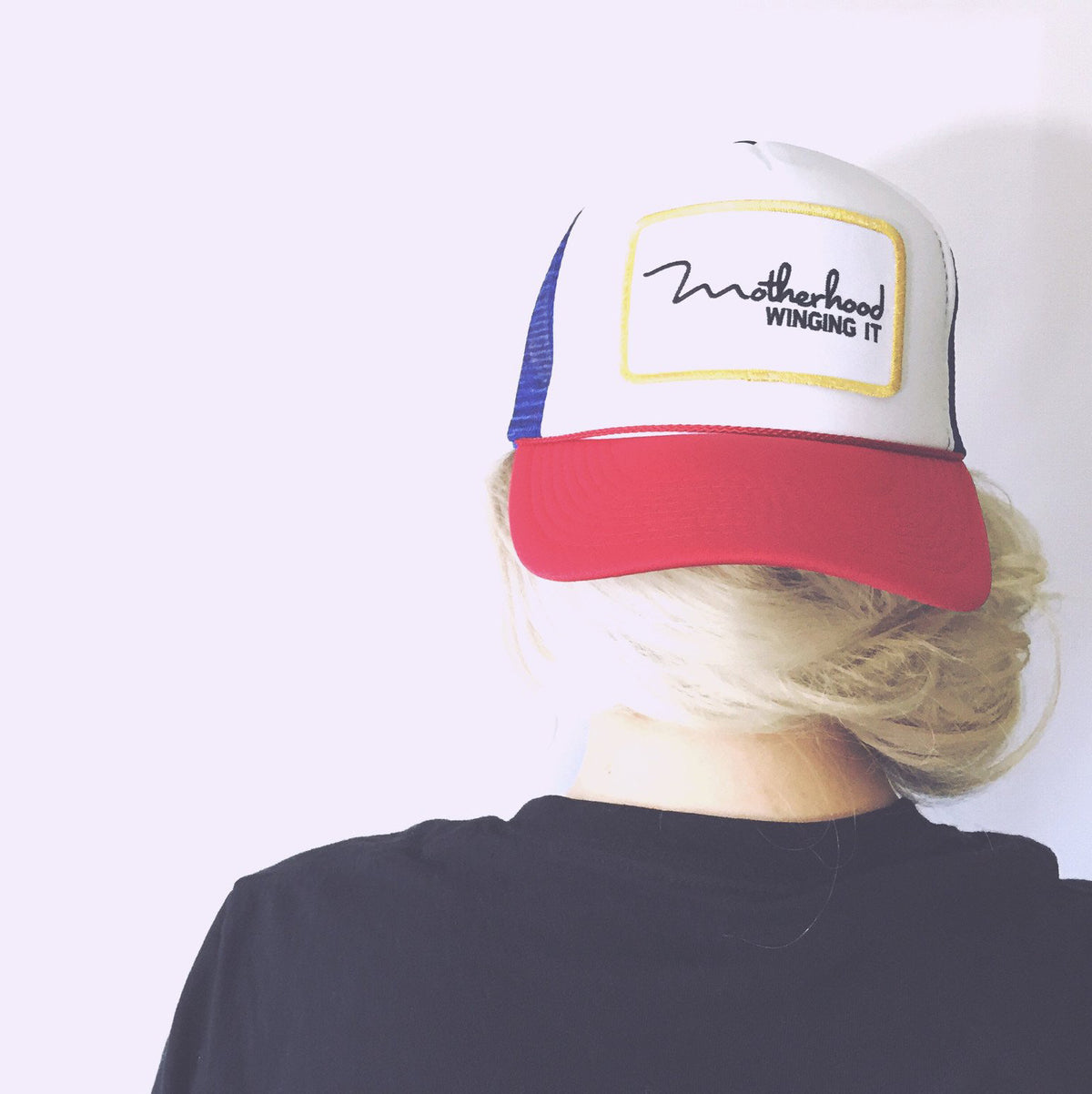 Motherhood Winging It™ Trucker Hat – Red, White & Blue