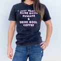 "Raise Good Humans® + Drink Good Coffee©" Vintage Tee - Mom Culture