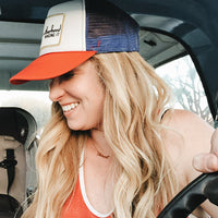 Motherhood Winging It™ Trucker Hat – Red, White & Blue