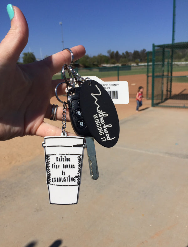 "Raising Tiny Humans is Exhausting®" Keychain - Mom Culture